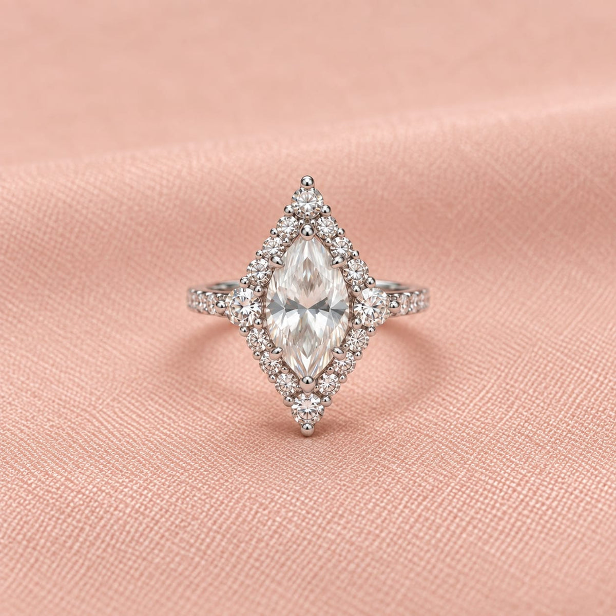 Zaina Estelle marquise lab grown diamond ring design, detail view 5