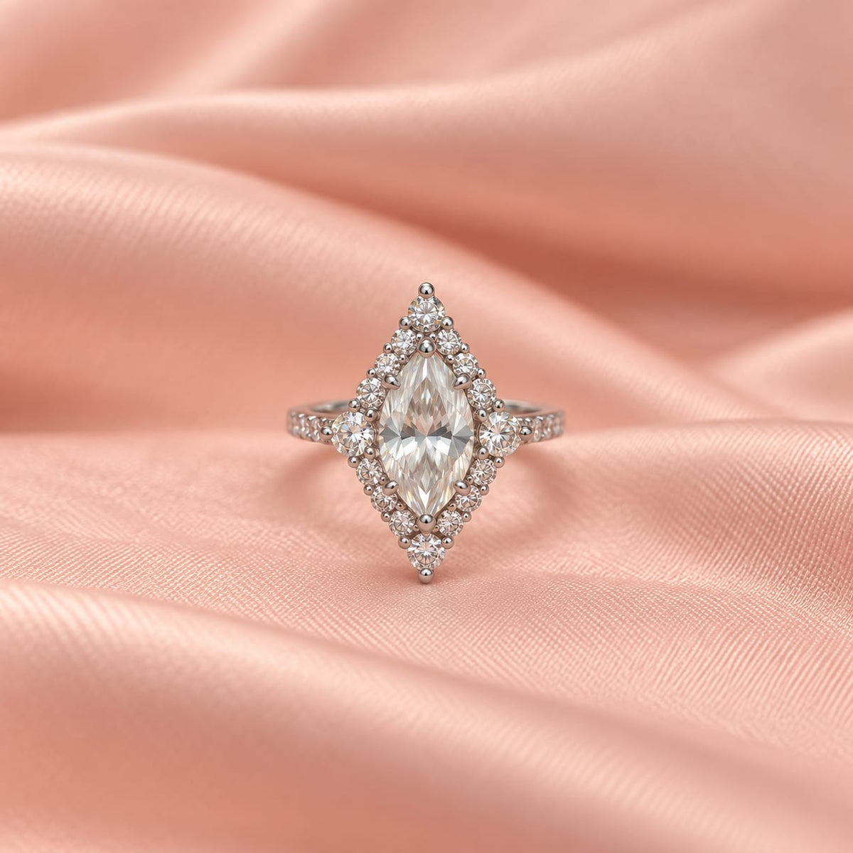 Zaina Estelle marquise lab grown diamond ring design, detail view 4