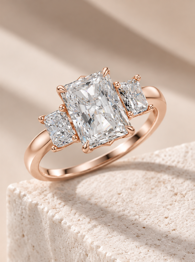 Zaina Amara radiant lab grown diamond ring design, alternate view