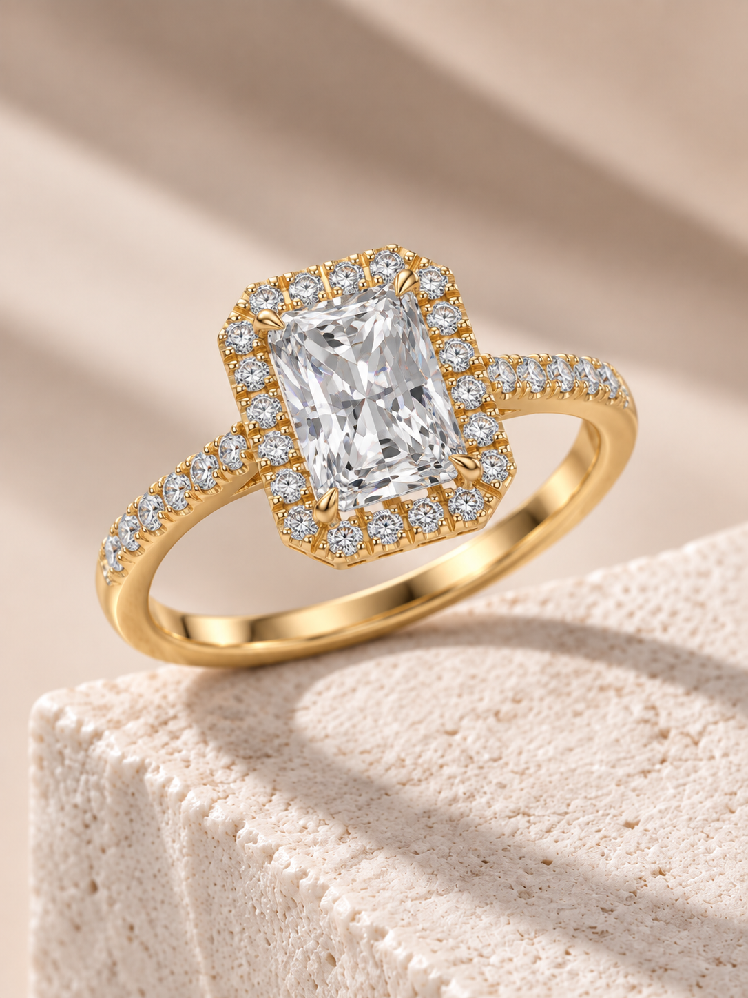 Zaina Aura radiant lab grown diamond ring design, alternate view