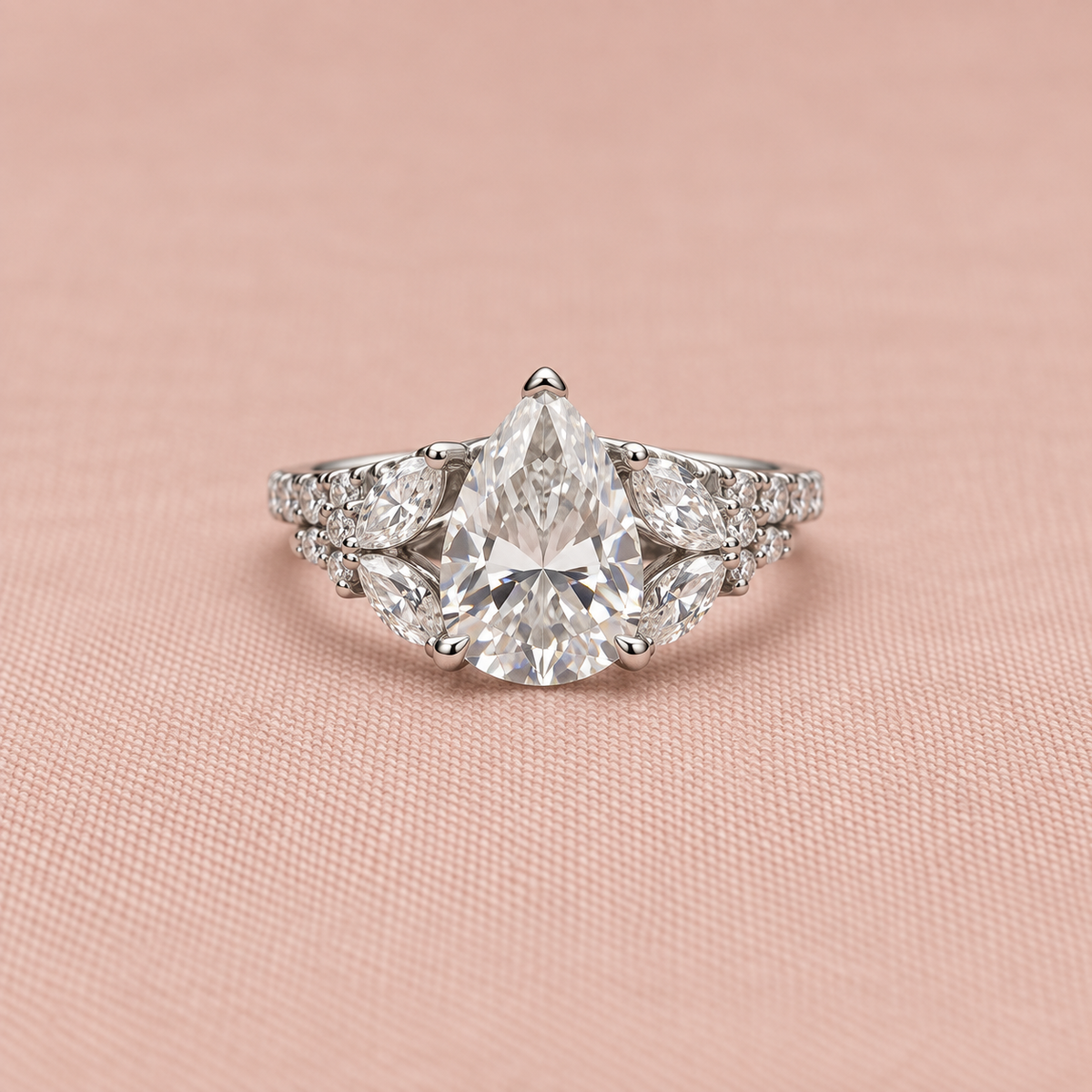 Zaina Selene pear lab grown diamond ring design, detail view 9