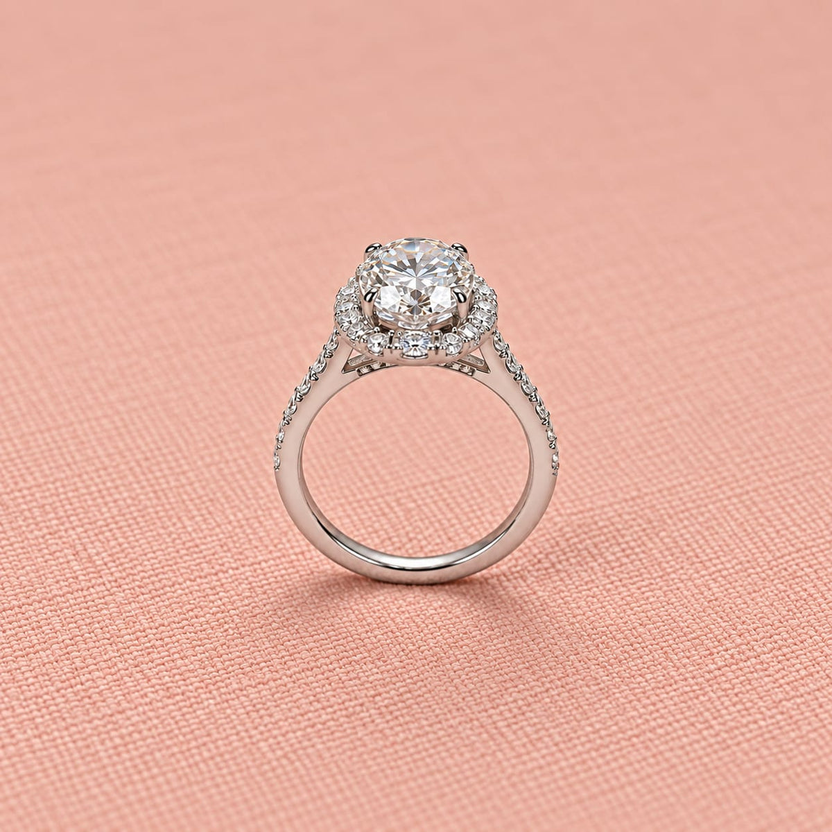 Zaina Corolla oval / baguette lab grown diamond ring design, detail view 5