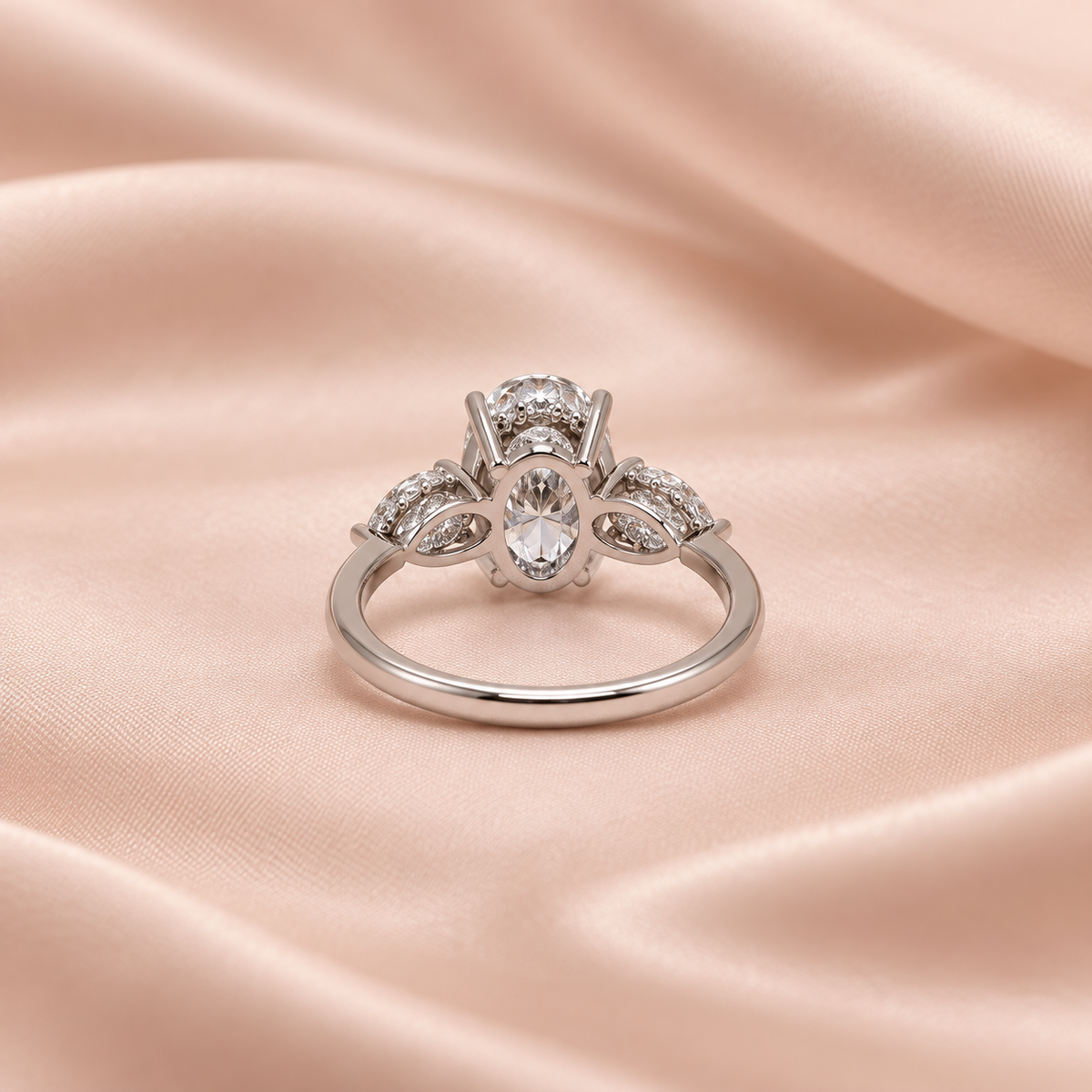 Zaina Elara oval lab grown diamond ring design, detail view 8