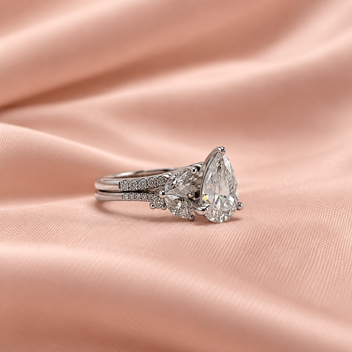 Zaina Selene pear lab grown diamond ring design, detail view 13