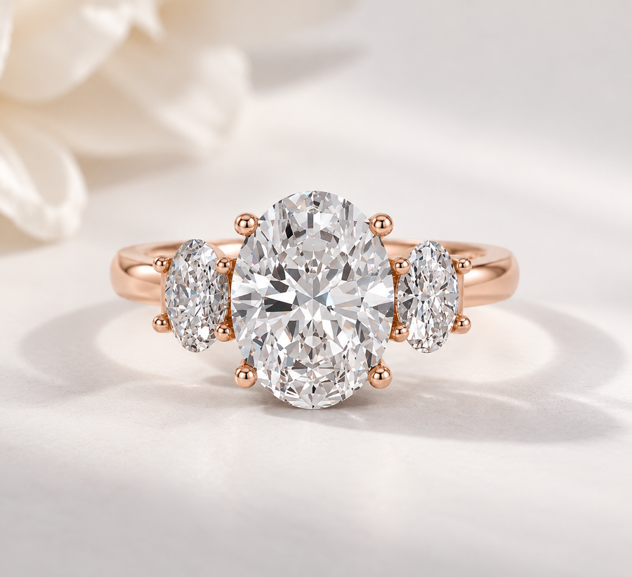 Zaina Amara oval lab grown diamond ring design, alternate view