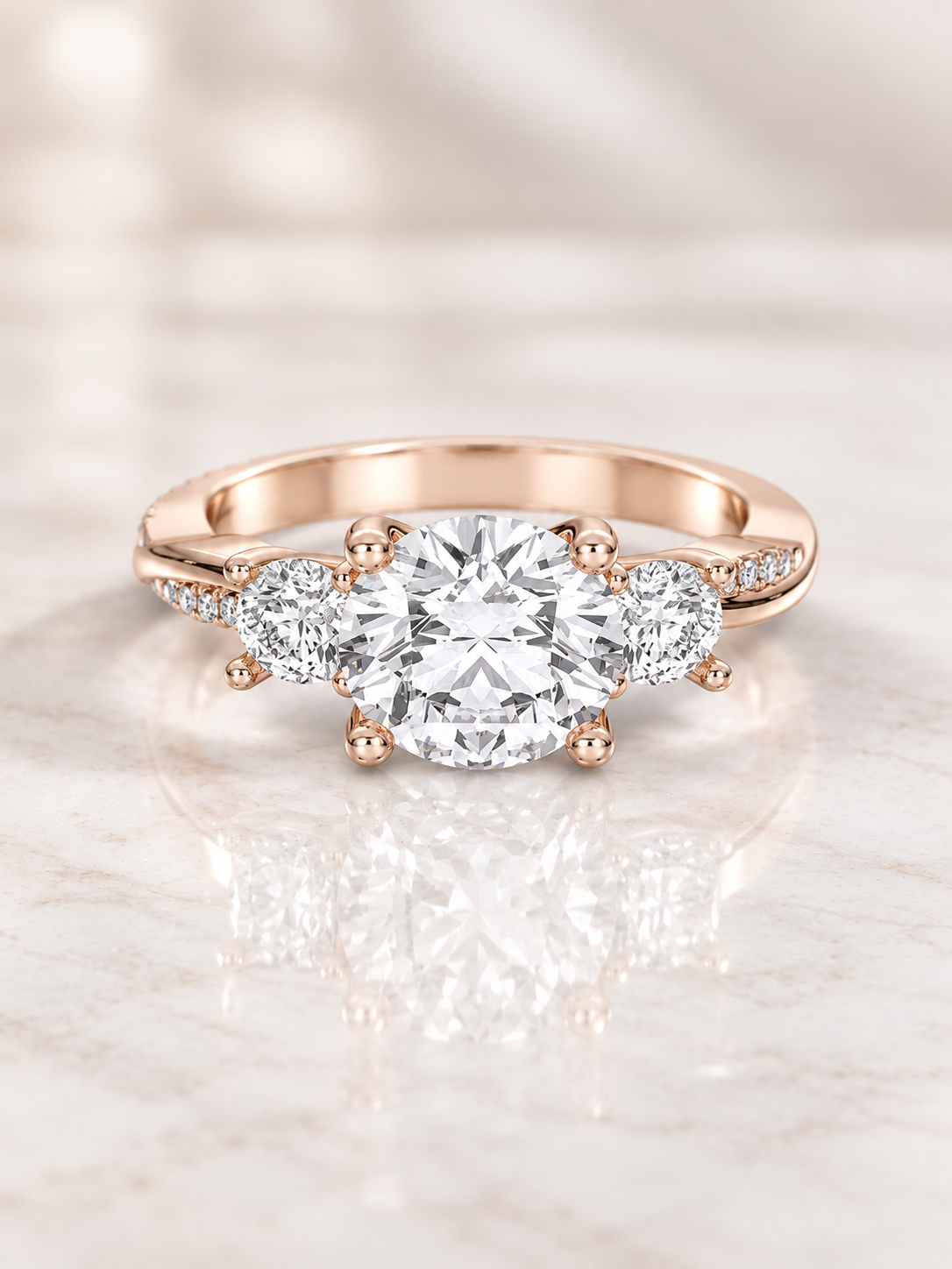 Zaina Colette round lab grown diamond ring design, product view