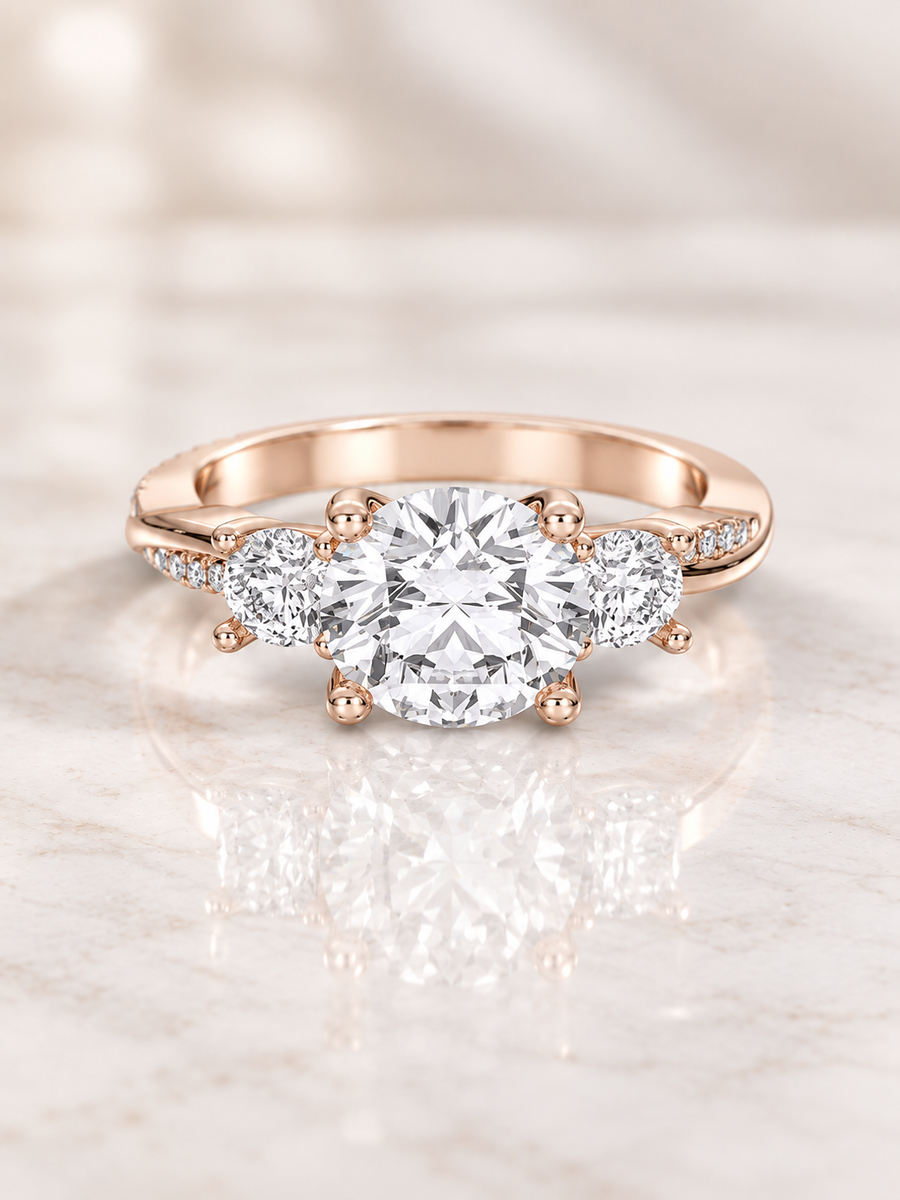 Zaina Colette round lab grown diamond ring design, product view