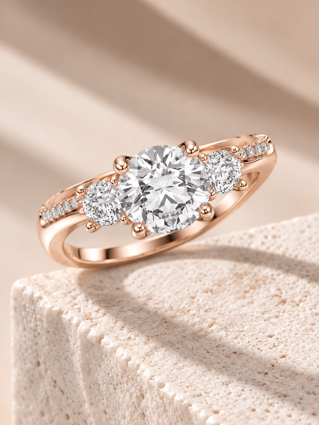 Zaina Colette round lab grown diamond ring design, alternate view
