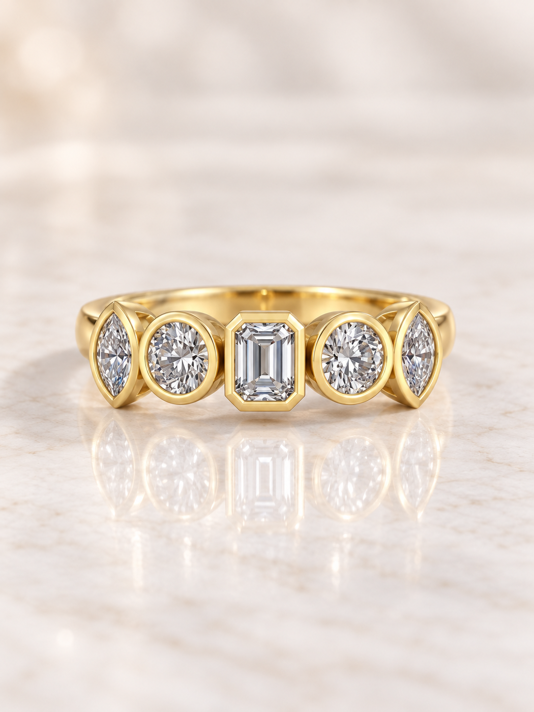 Zaina Cove oval / emerald / pear lab grown diamond ring design, alternate view