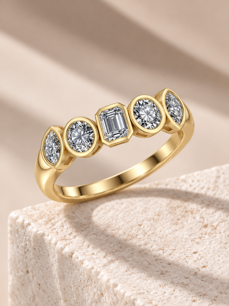 Zaina Cove oval / emerald / pear lab grown diamond ring design, product view