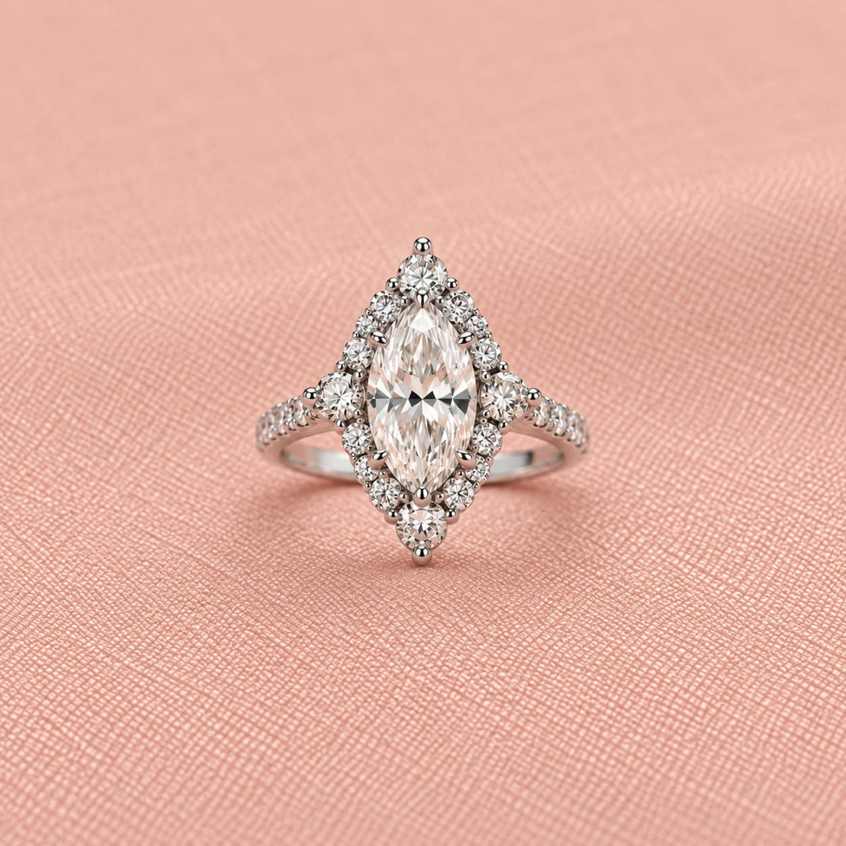 Zaina Estelle marquise lab grown diamond ring design, detail view 3