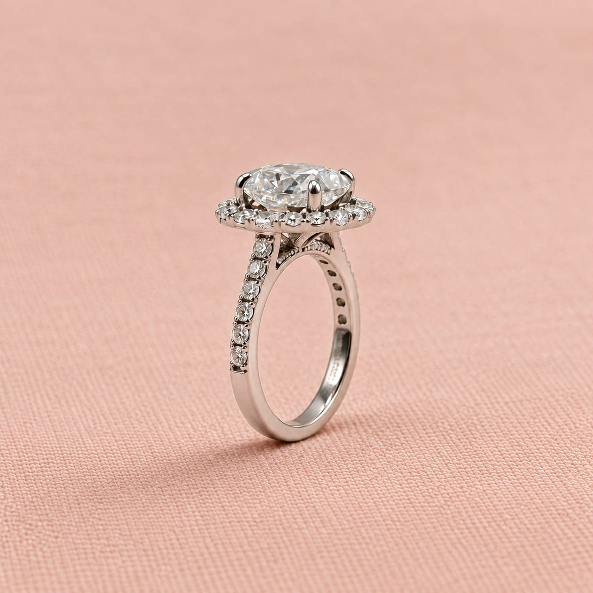 Zaina Corolla oval / baguette lab grown diamond ring design, detail view 9