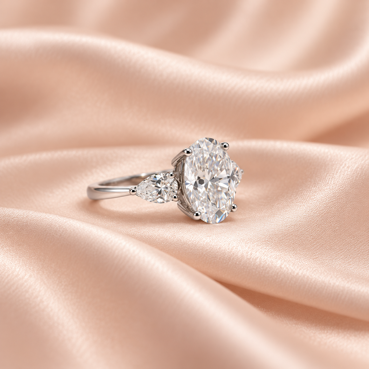 Zaina Elara oval lab grown diamond ring design, detail view 2