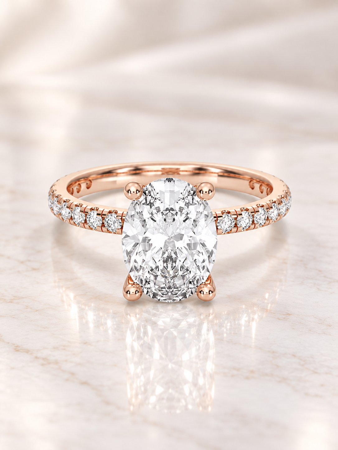 Zaina Eloise oval lab grown diamond ring design, product view