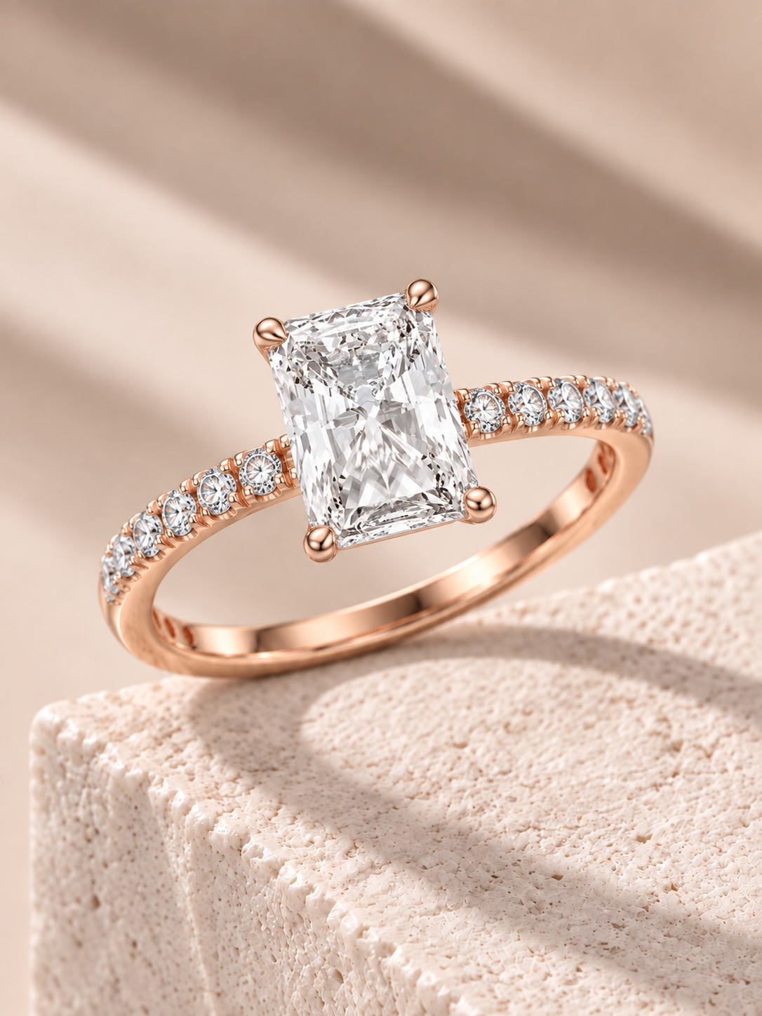 Zaina Eloise radiant lab grown diamond ring design, alternate view