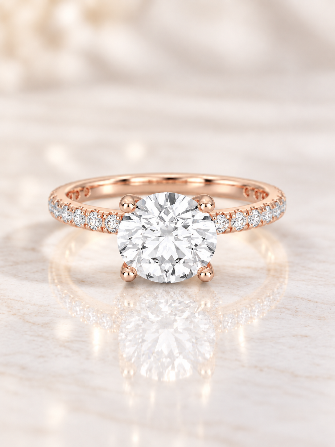 Zaina Eloise round lab grown diamond ring design, product view