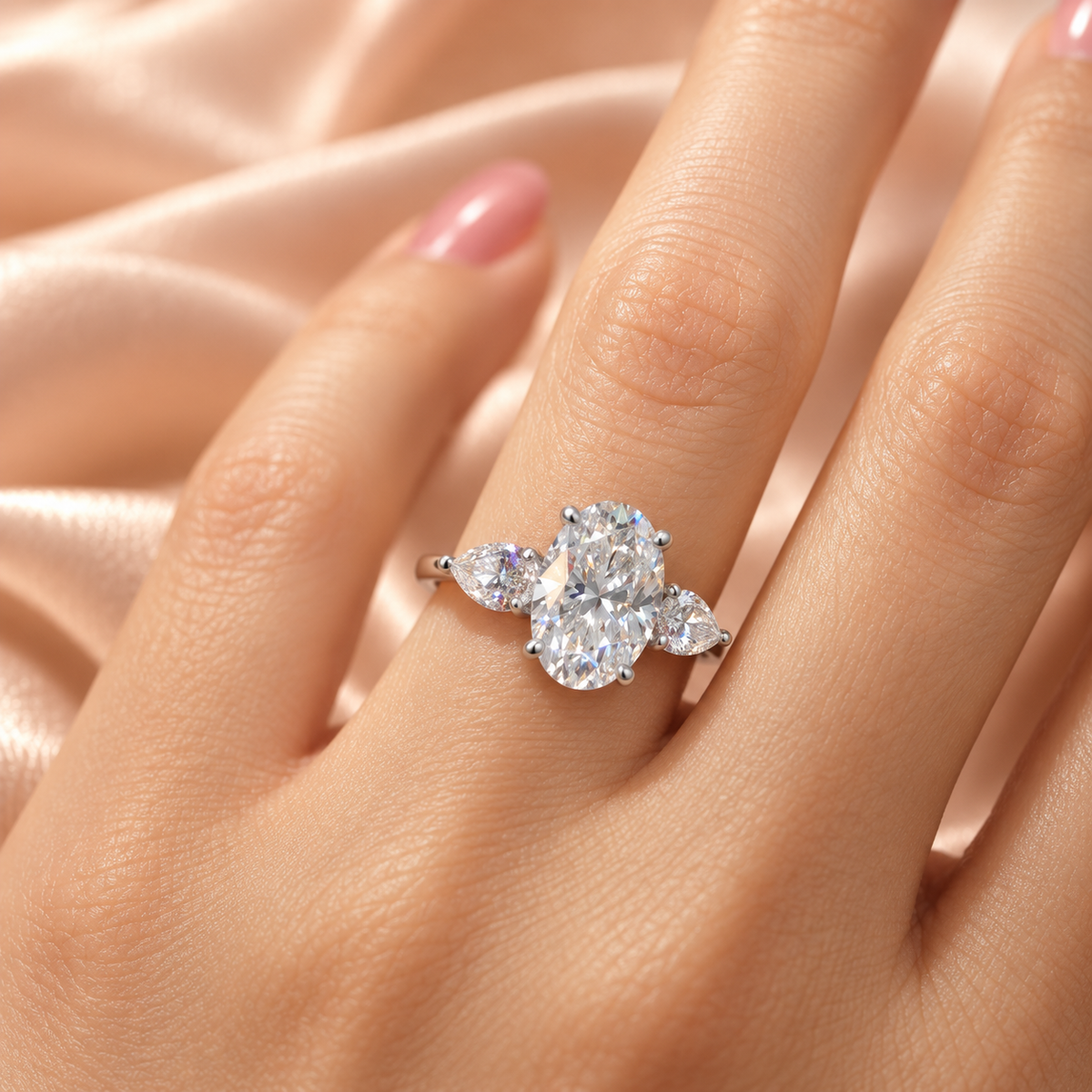 Zaina Elara oval lab grown diamond ring design, detail view 4