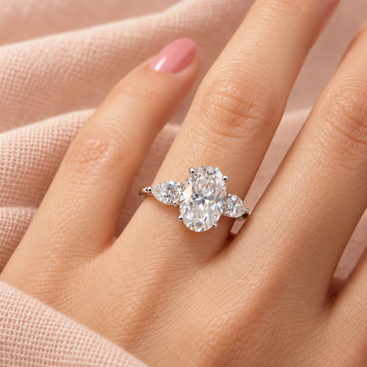 Zaina Elara oval lab grown diamond ring design, detail view 5