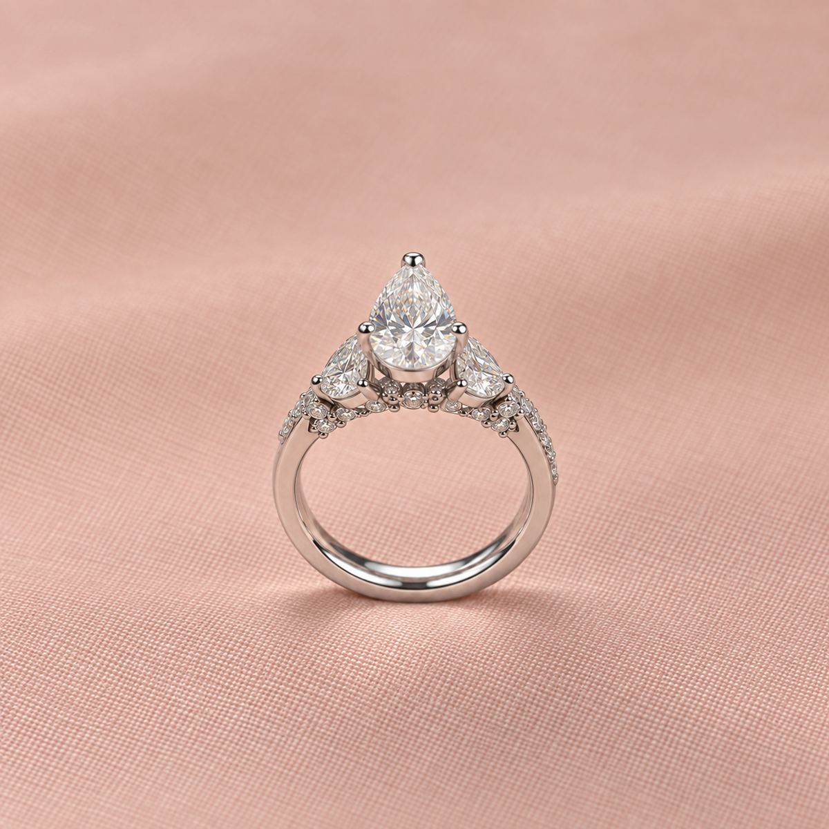 Zaina Selene pear lab grown diamond ring design, detail view 6