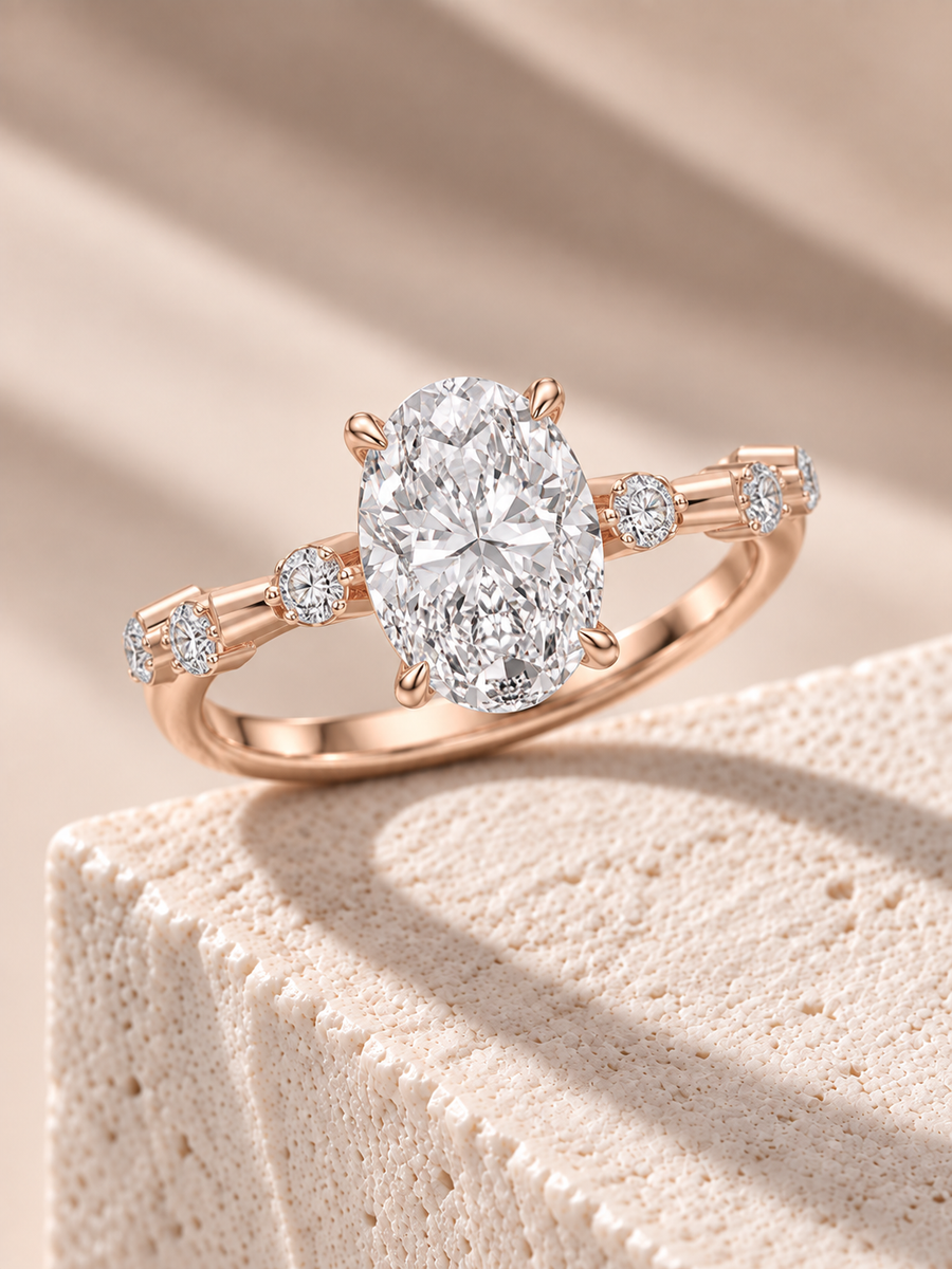 Zaina Liora oval lab grown diamond ring design, alternate view