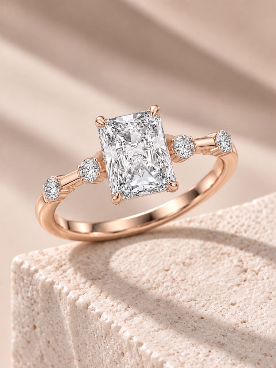 Zaina Liora radiant lab grown diamond ring design, alternate view