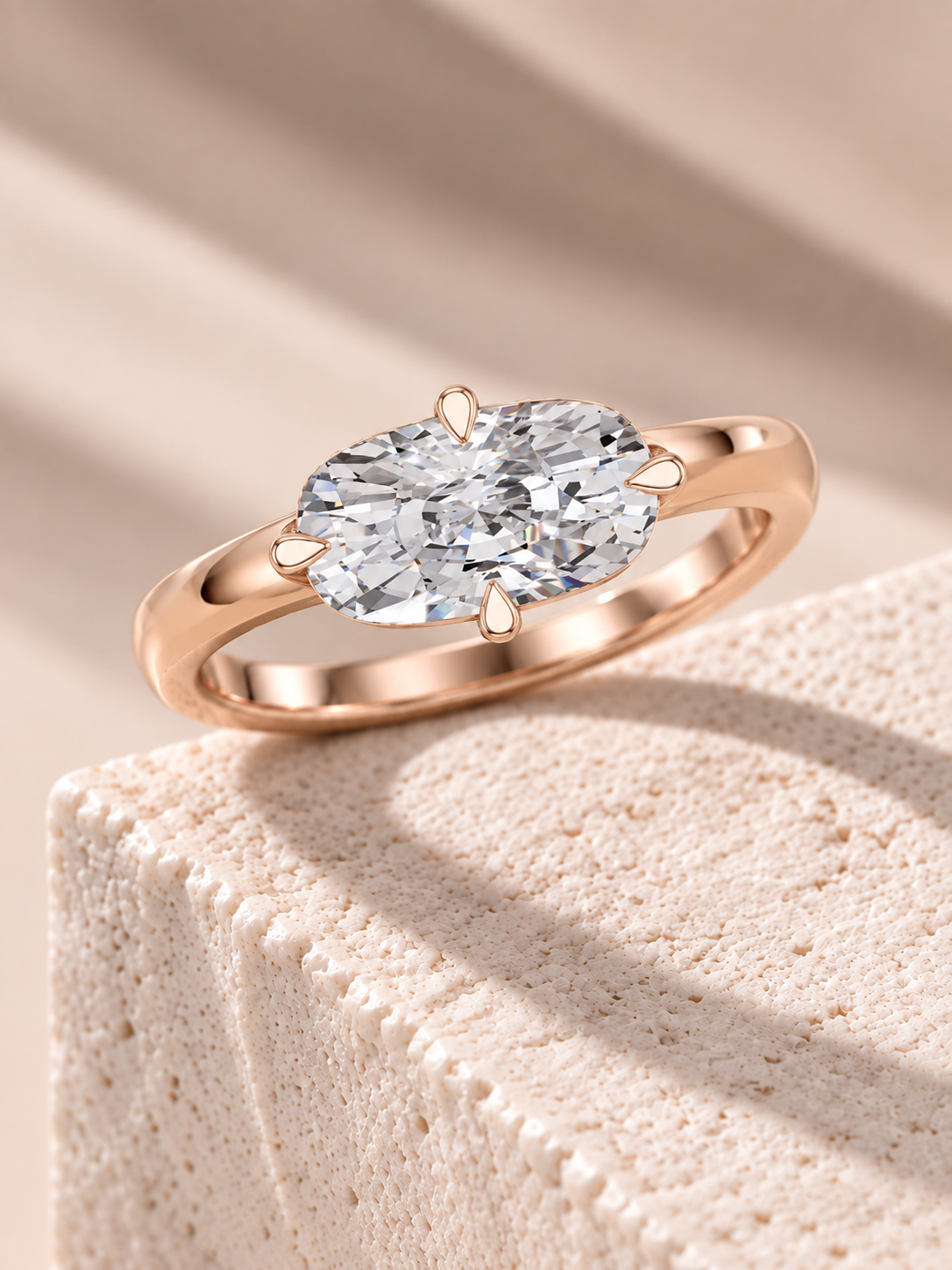 Zaina Lyra elongated cushion lab grown diamond ring design, alternate view