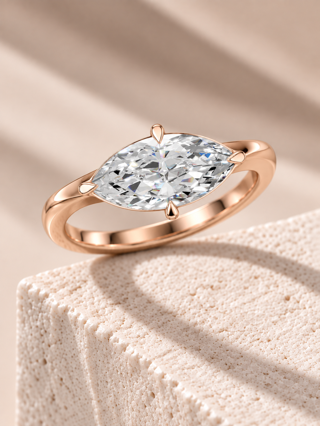 Zaina Lyra marquise lab grown diamond ring design, alternate view
