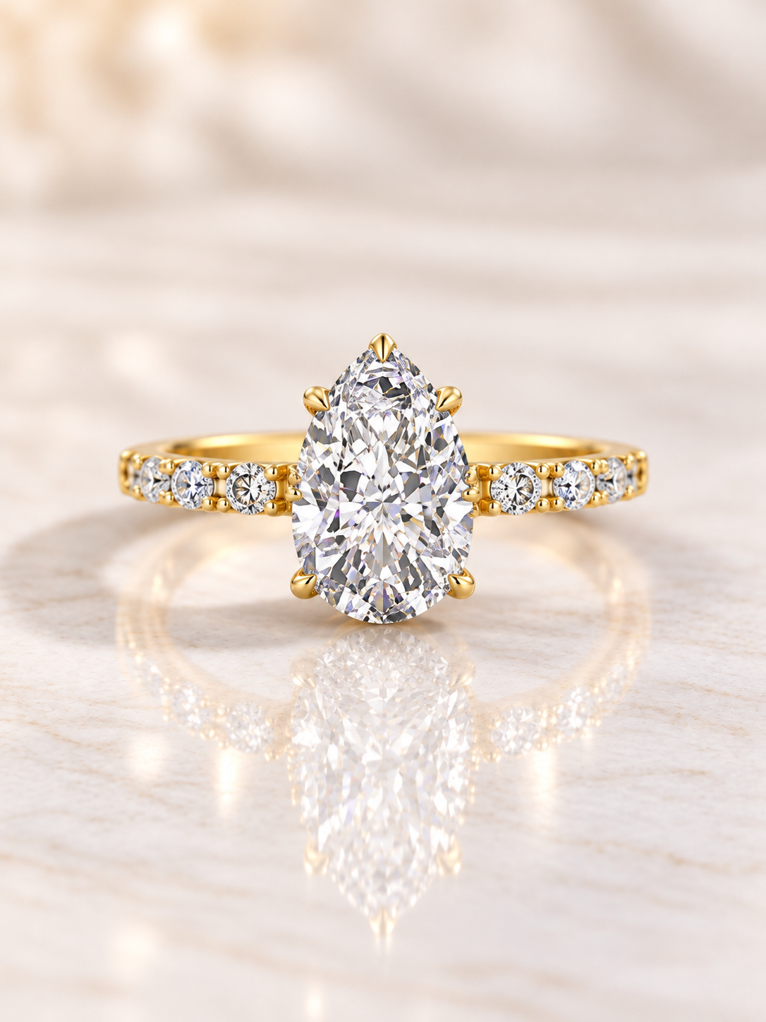 Zaina Maren pear lab grown diamond ring design, product view