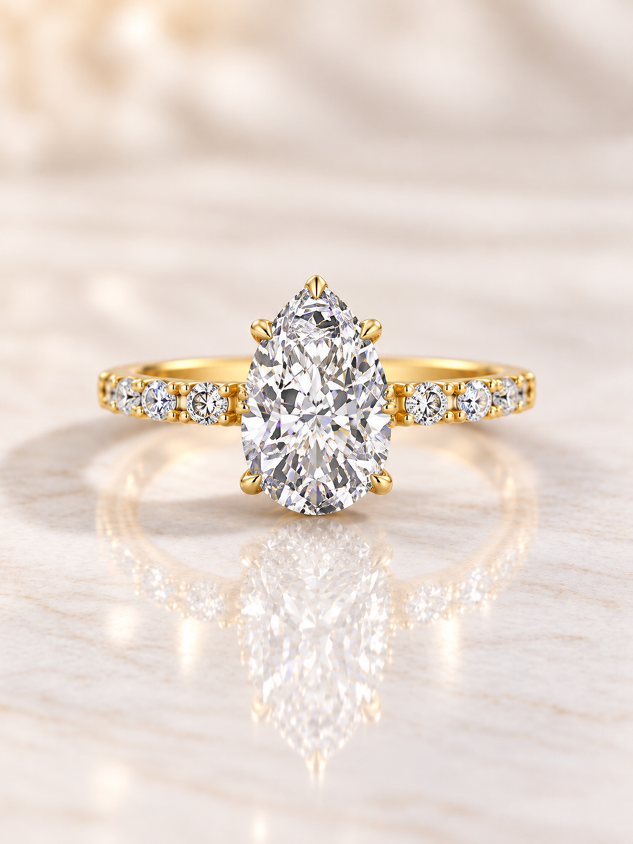 Zaina Maren pear lab grown diamond ring design, product view