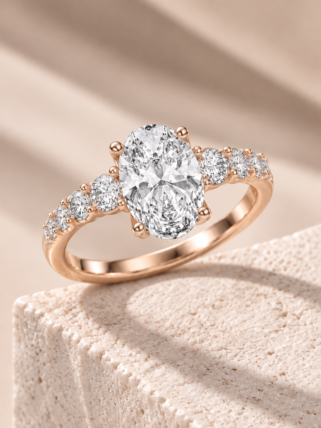 Zaina Mira oval / round lab grown diamond ring design, alternate view