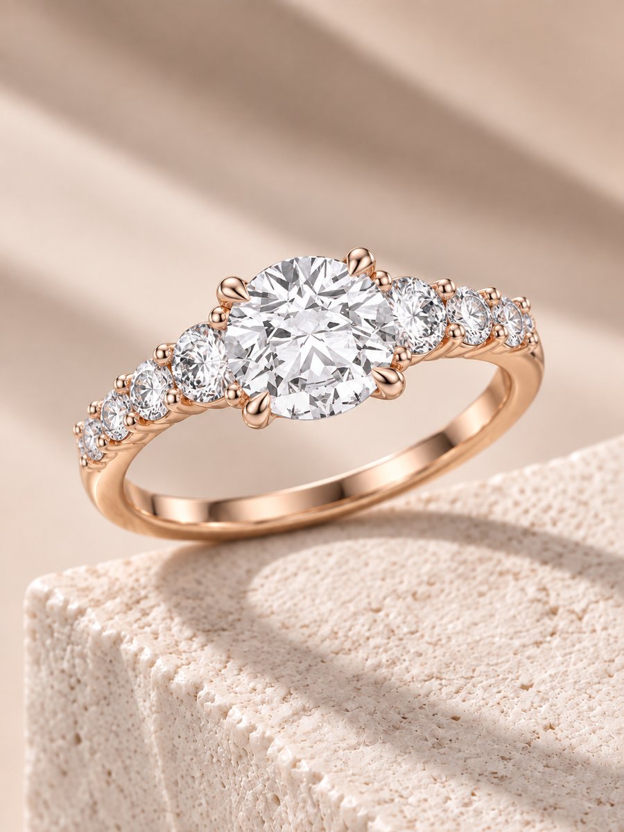 Zaina Mira oval lab grown diamond ring design, alternate view