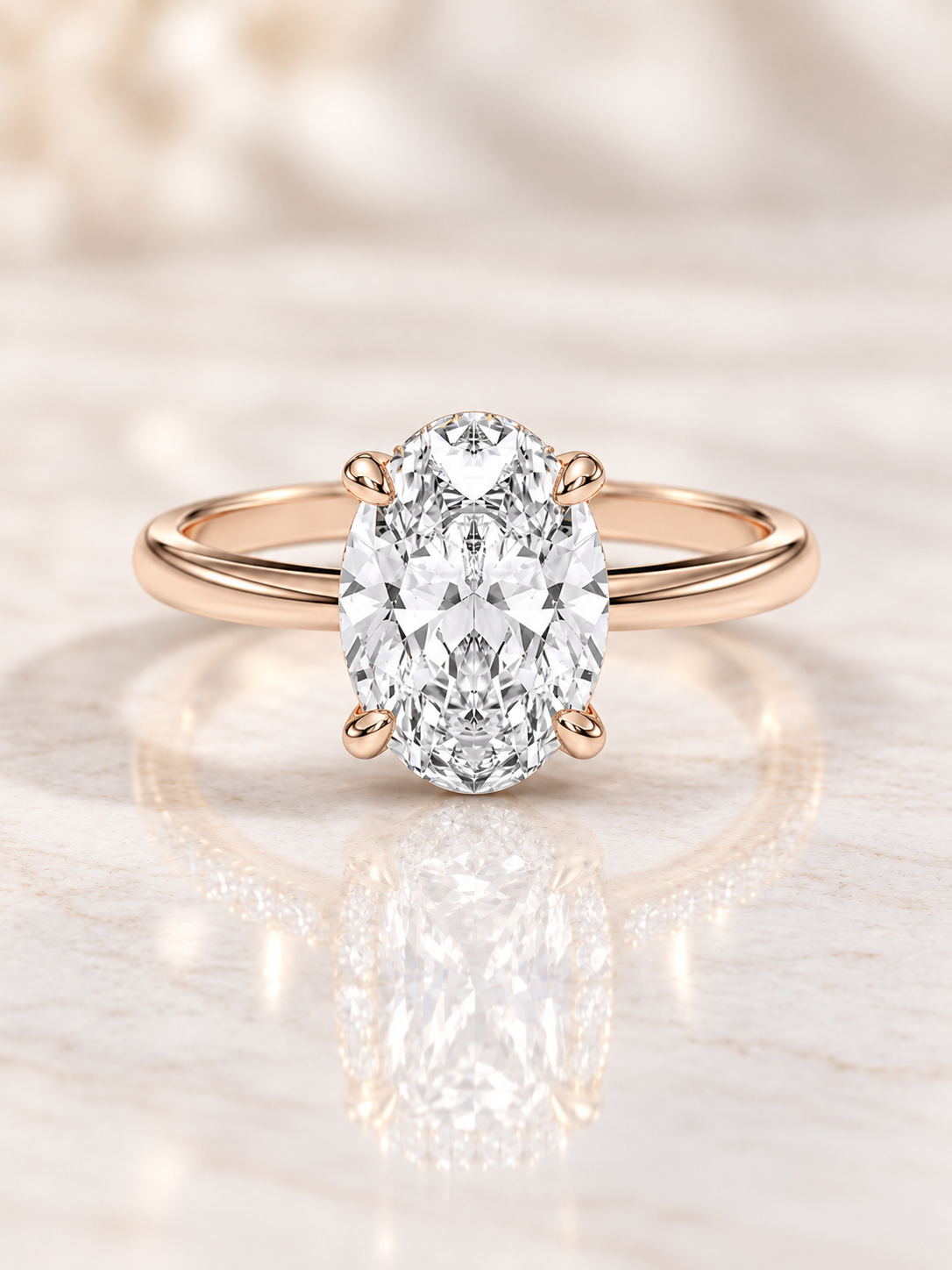 Zaina Nova oval lab grown diamond ring design, product view