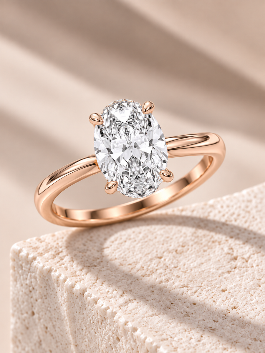 Zaina Nova oval lab grown diamond ring design, alternate view