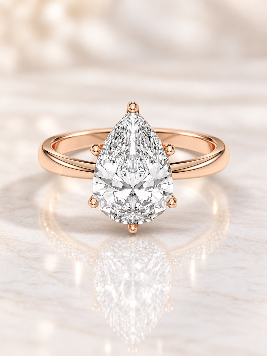 Zaina Nova pear lab grown diamond ring design, product view