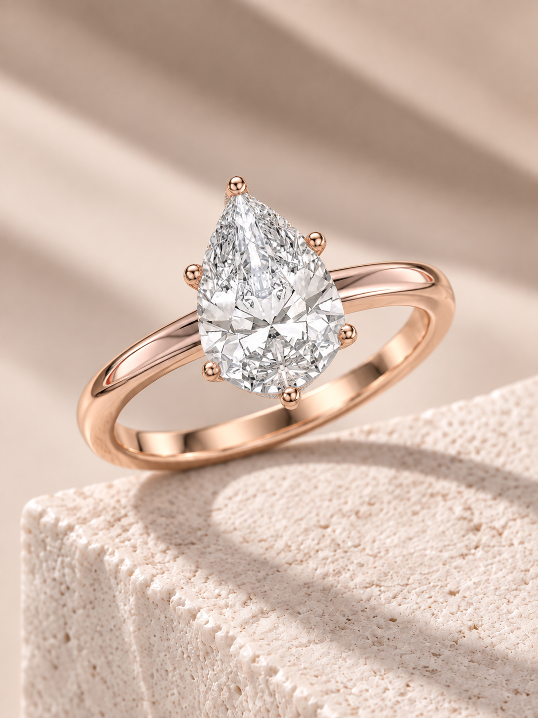 Zaina Nova pear lab grown diamond ring design, alternate view