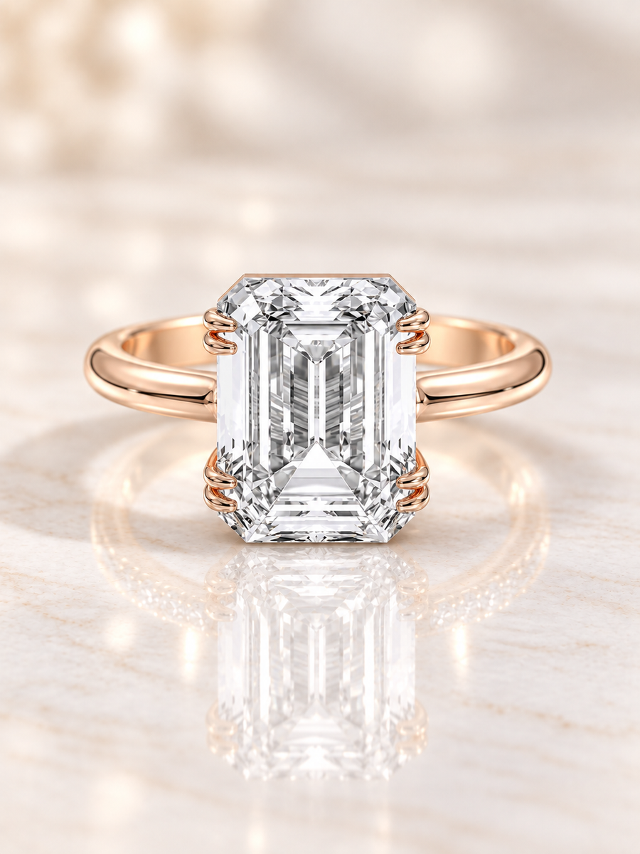 Zaina Orion emerald lab grown diamond ring design, product view
