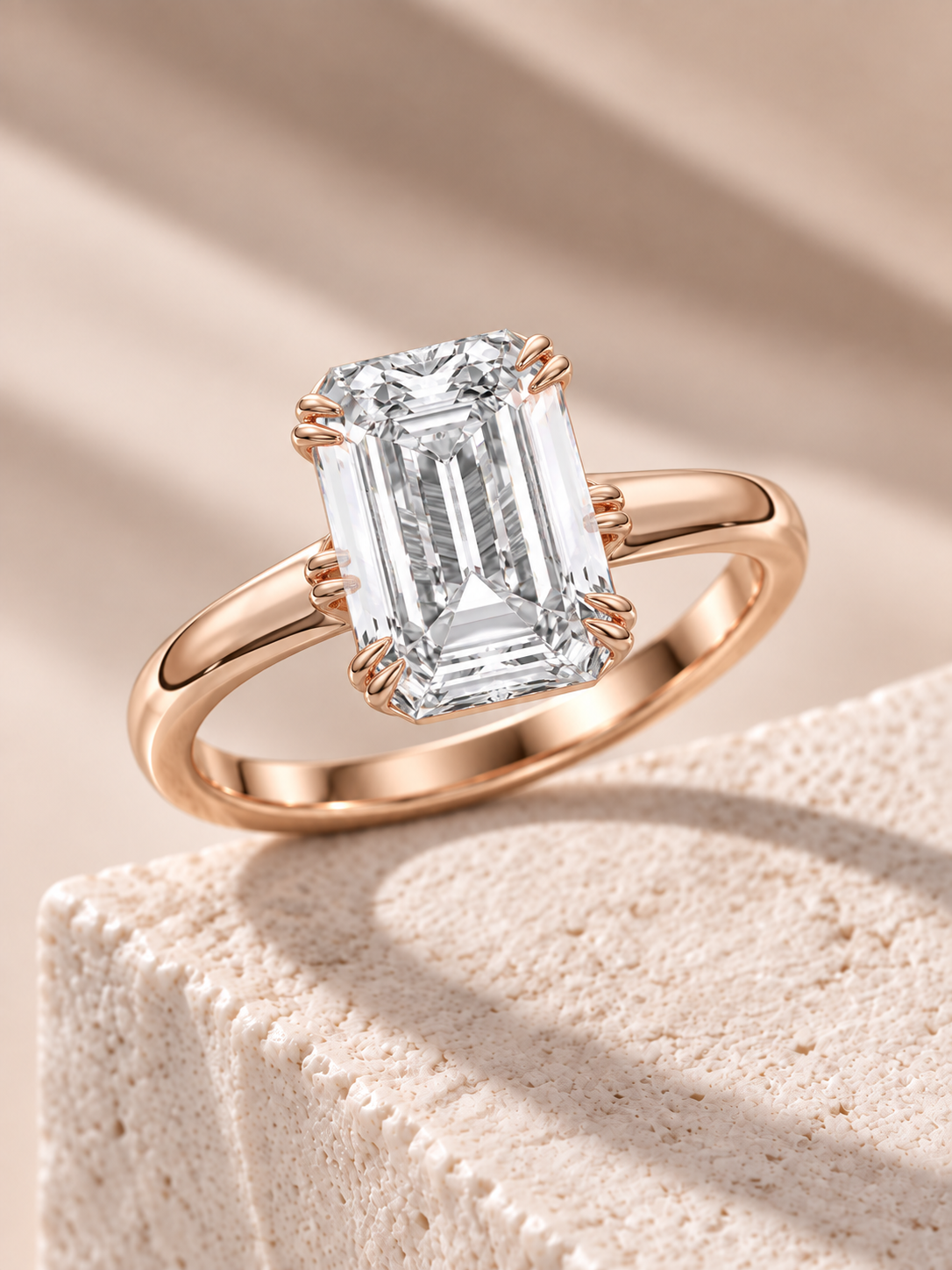 Zaina Orion emerald lab grown diamond ring design, alternate view