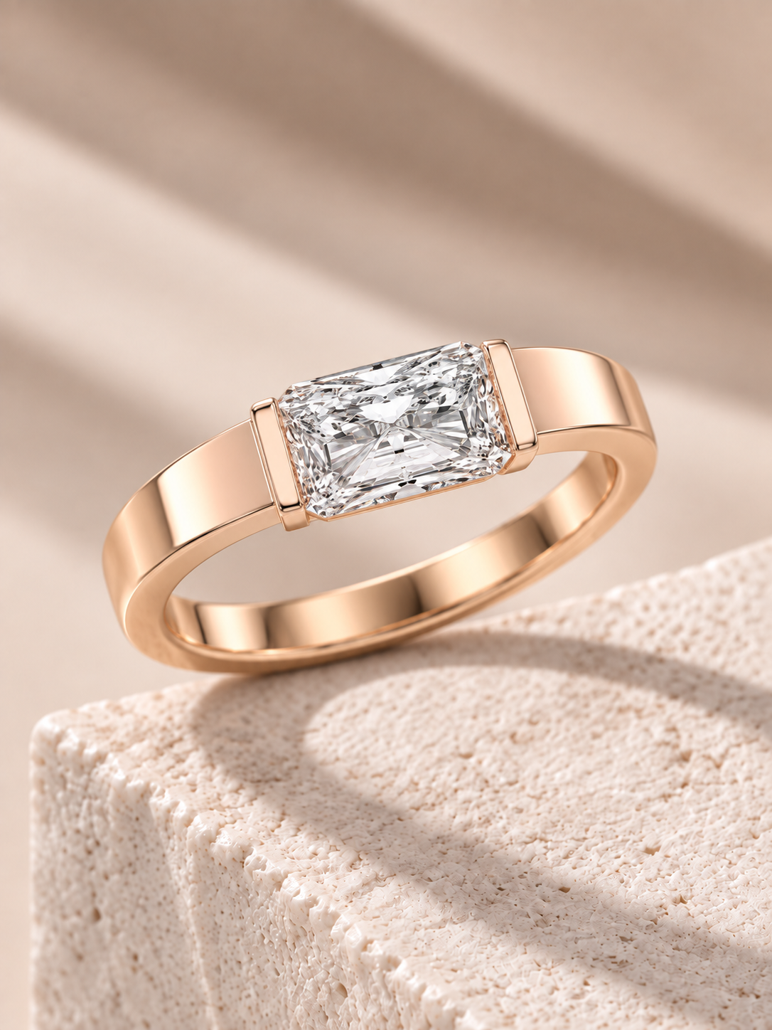Zaina Orla radiant lab grown diamond ring design, alternate view