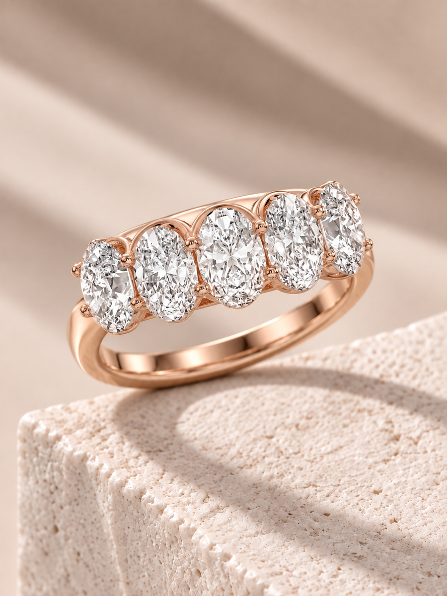 Zaina Rue oval 4 ct lab grown diamond ring design, alternate view