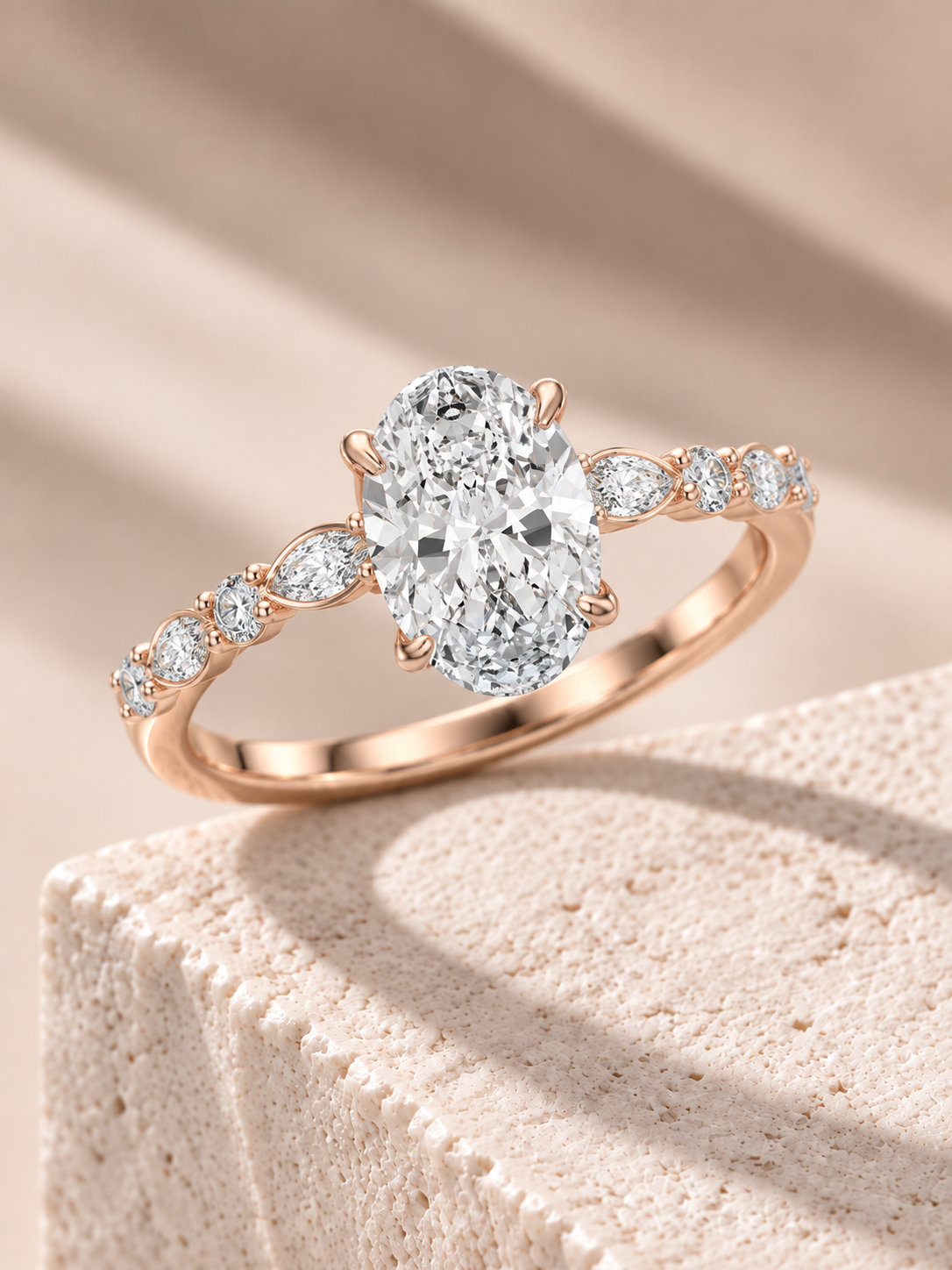 Zaina Serra oval lab grown diamond ring design, alternate view
