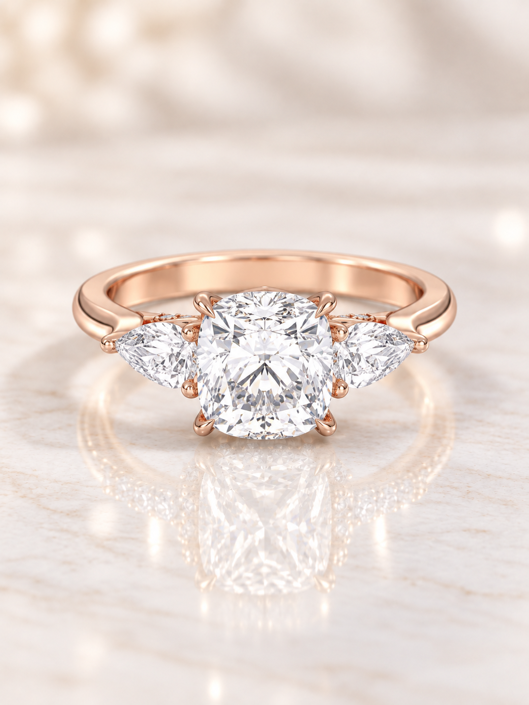 Zaina Talia cushion / pear lab grown diamond ring design, product view