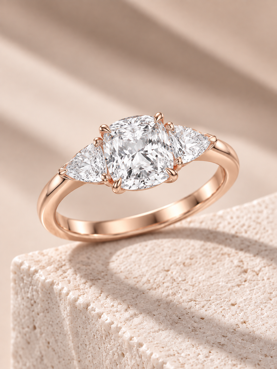 Zaina Talia cushion / pear lab grown diamond ring design, alternate view