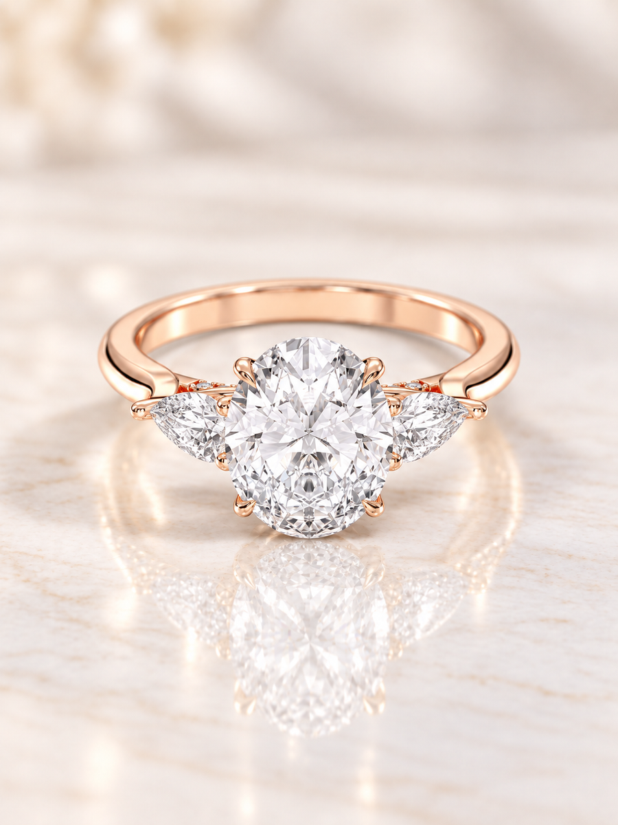 Zaina Talia oval / pear lab grown diamond ring design, product view
