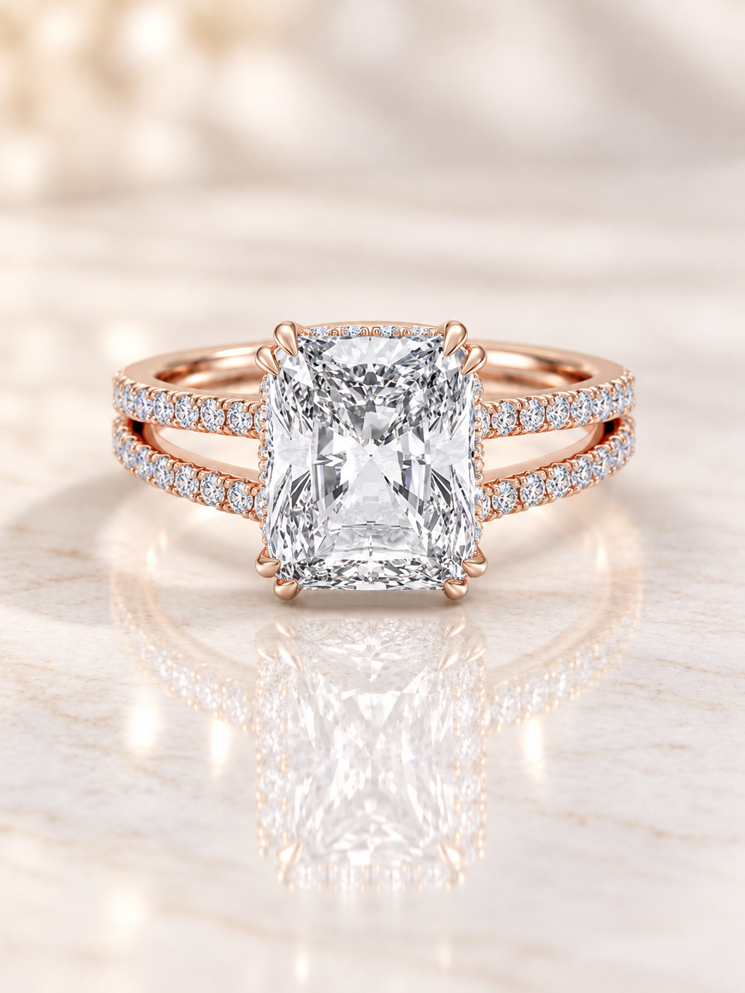 Zaina Vera cushion lab grown diamond ring design, product view