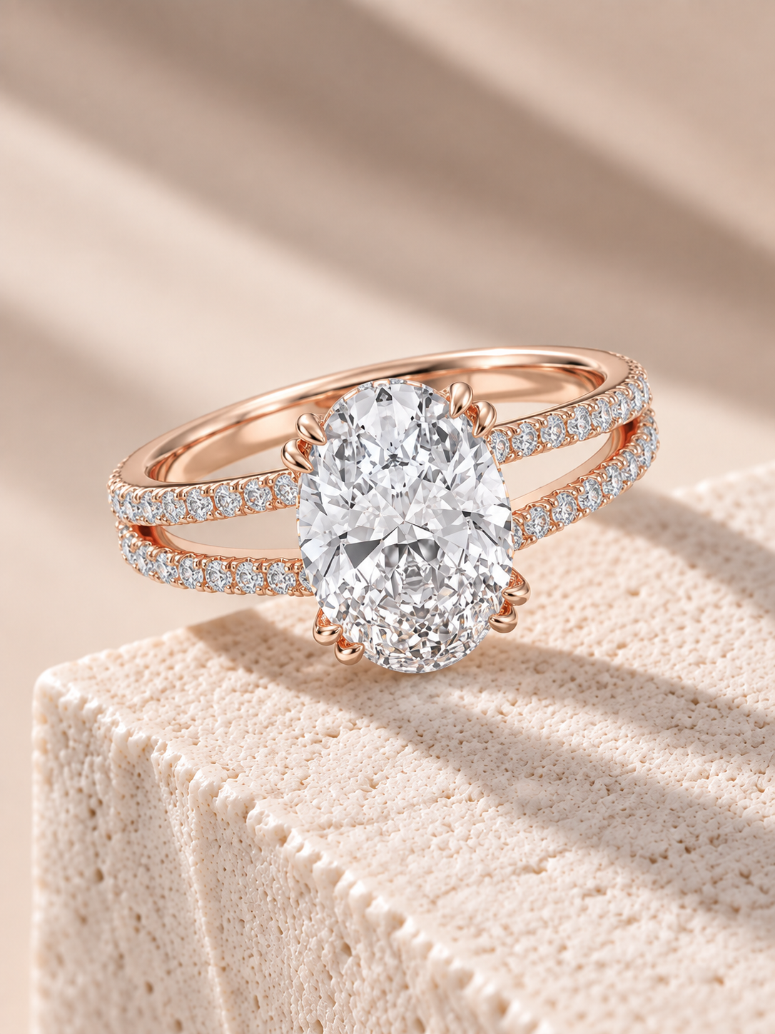 Zaina Vera oval lab grown diamond ring design, alternate view