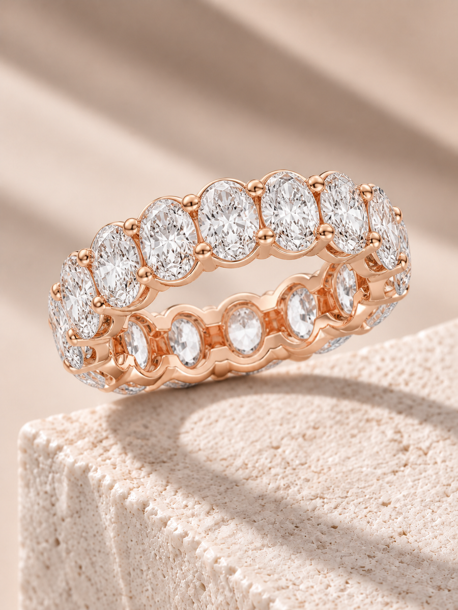 Zaina Vow oval lab grown diamond ring design, product view