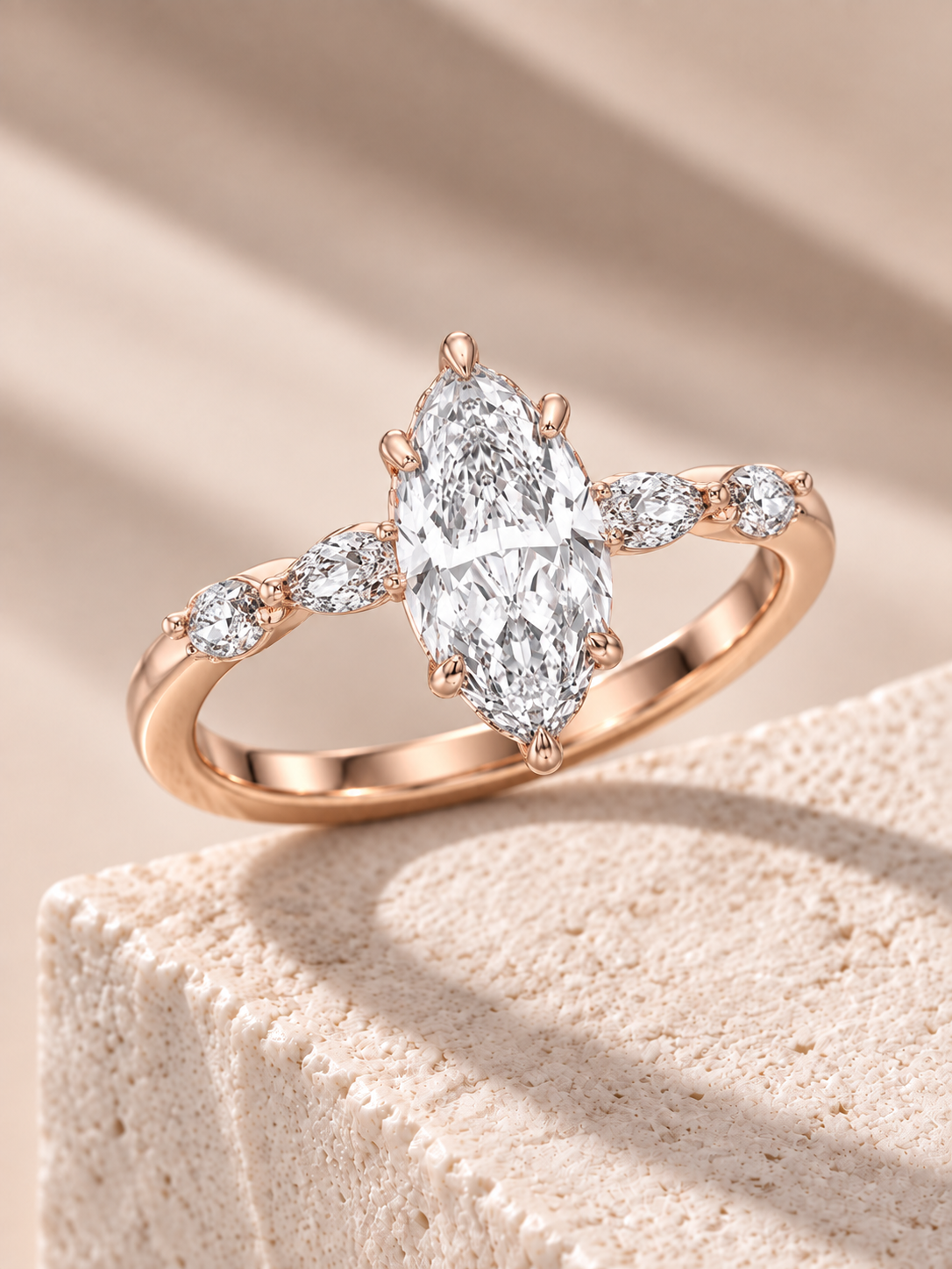 Zaina Wren marquise lab grown diamond ring design, alternate view