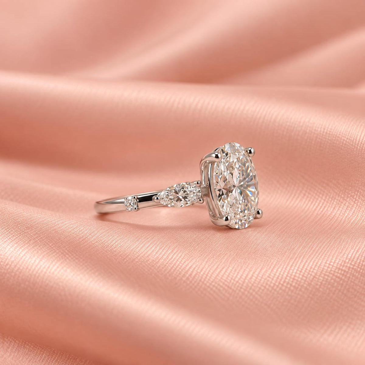 Zaina Elise lab grown diamond ring in 14k Rose Gold, alternate view