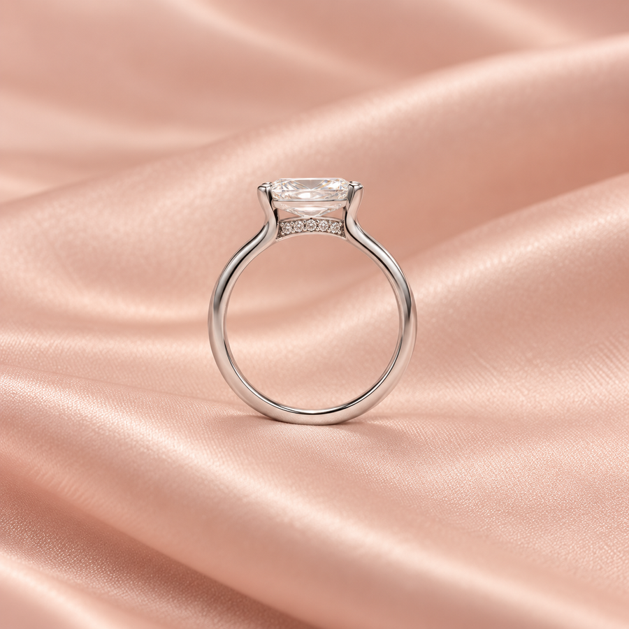 Zaina Orla Oval lab grown diamond ring in 14k Rose Gold, alternate view