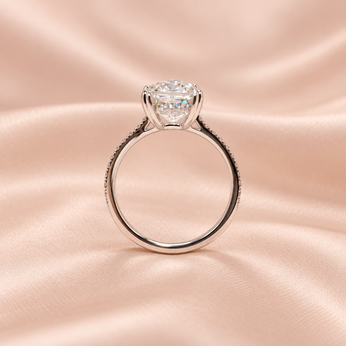 Zaina Vera lab grown diamond ring in 14k Rose Gold, alternate view